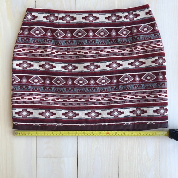 5/48 Print Skirt Faux Leather Trim 10 NWOT - Picture 2 of 7